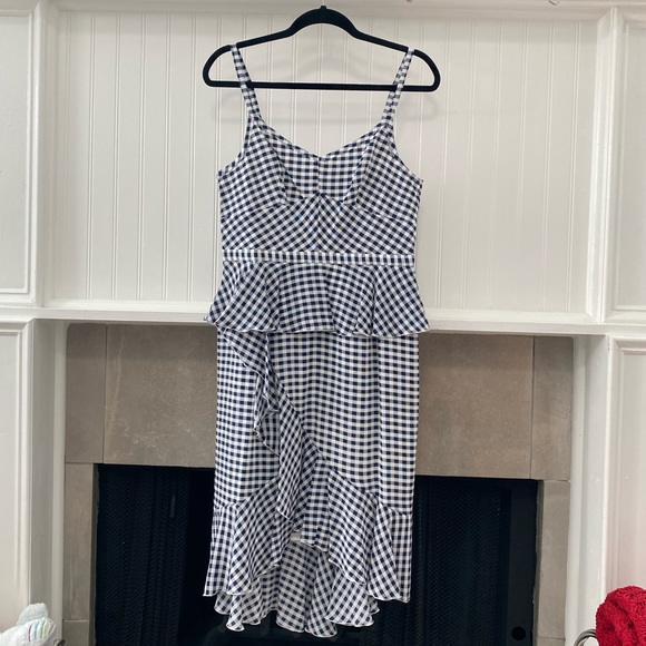 J. Crew Silk Peplum Dress in Gingham Print - Picture 3 of 15